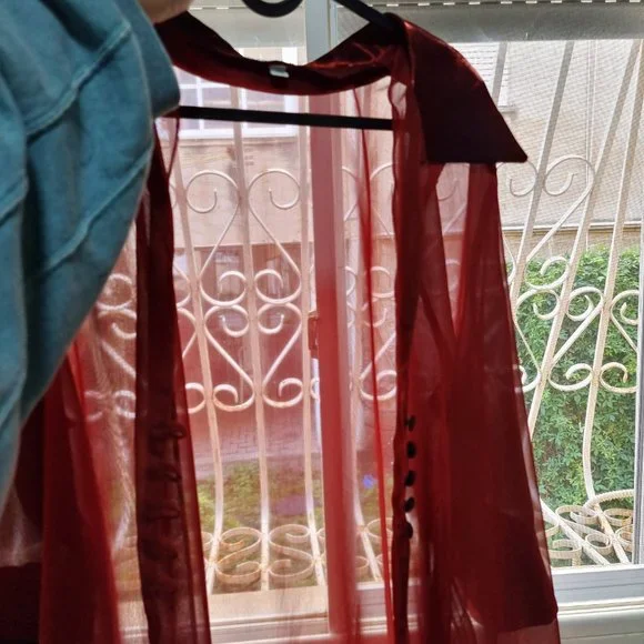 VINTAGE 90s' red sheer cover up - Picture 7 of 8